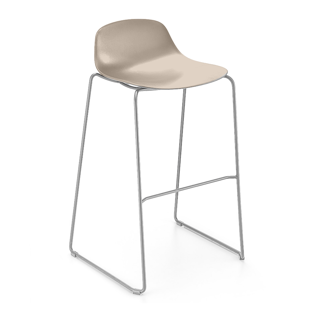 Taburete Comercial - INFINITI PURE LOOP MINI H76 TRINEO - Varios Colores - Asiento en Policarbonato - Base Metálica Trineo