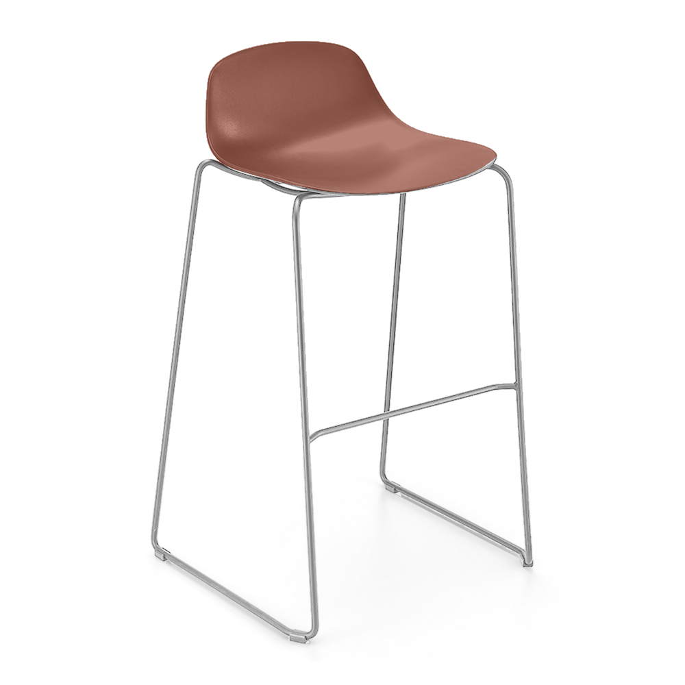 Taburete Comercial - INFINITI PURE LOOP MINI H76 TRINEO - Varios Colores - Asiento en Policarbonato - Base Metálica Trineo