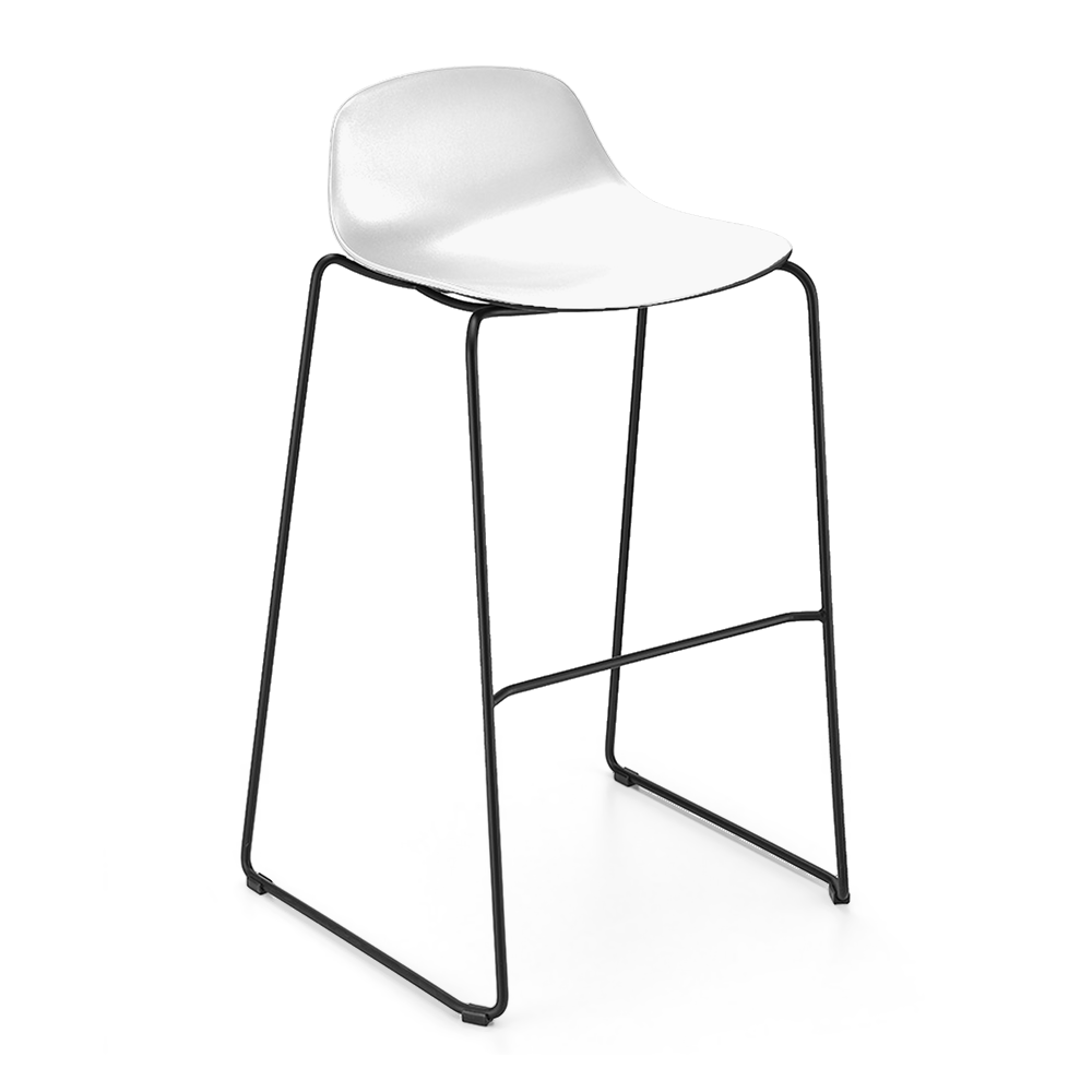 Taburete Comercial - INFINITI PURE LOOP MINI H76 TRINEO - Varios Colores - Asiento en Policarbonato - Base Metálica Trineo