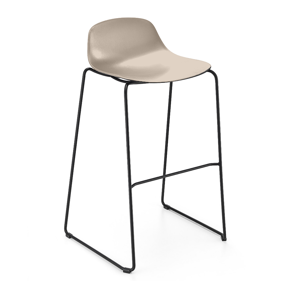 Taburete Comercial - INFINITI PURE LOOP MINI H76 TRINEO - Varios Colores - Asiento en Policarbonato - Base Metálica Trineo