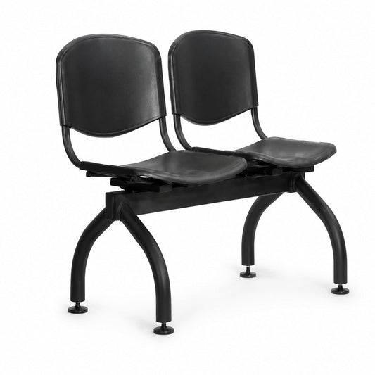 Banca de Visita para Oficina Punto Dos Plazas Asiento y Respaldo - VERSA ALTUS PUNTO (BANCA) - Estructura Aluminio - Patas Cromadas - AL-922 ALTUS PUNTO Patas Cromadas - VERSA - NOGAL BEAT - Banca de Visita