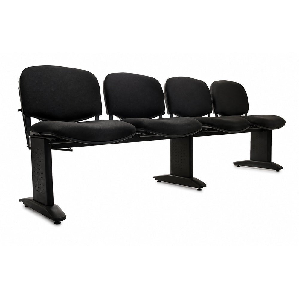 Banca de Visita Tandem para Área de Espera - GEBESA COMFORT - Varios Colores - 4 Plazas - Base Metálica - Asiento y Respaldo Tapizado - GDC204P4 - GEBESA - NOGAL BEAT - Banca de Visita