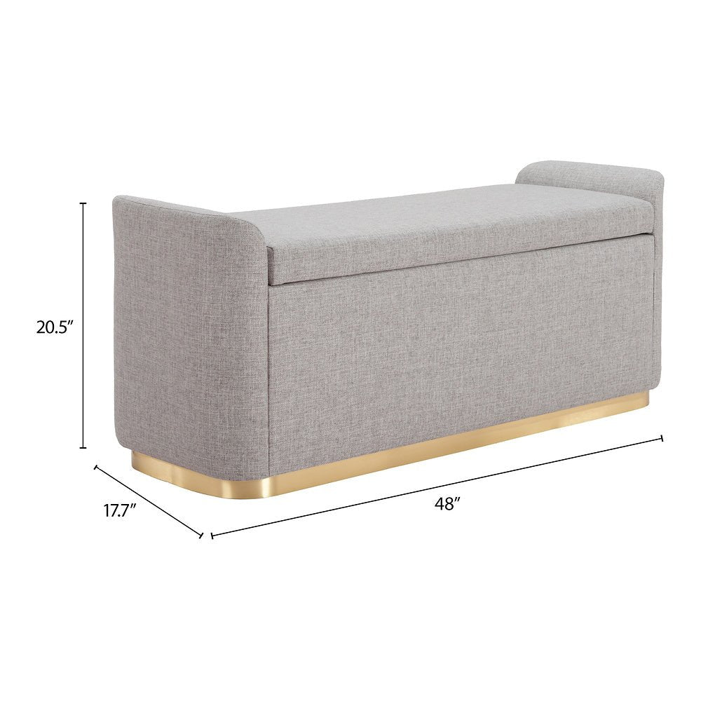 Banca para Área de Descanso 2 Plazas - ZUO DOBO - Gris - Asiento y Respaldo Tapizados - 109995 - Zuo - NOGAL BEAT - Banca