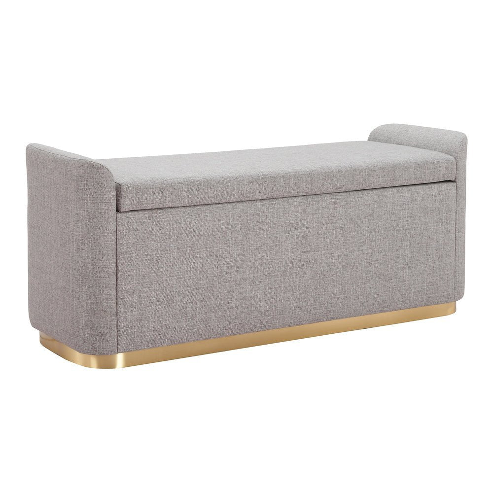 Banca para Área de Descanso 2 Plazas - ZUO DOBO - Gris - Asiento y Respaldo Tapizados - 109995 - Zuo - NOGAL BEAT - Banca