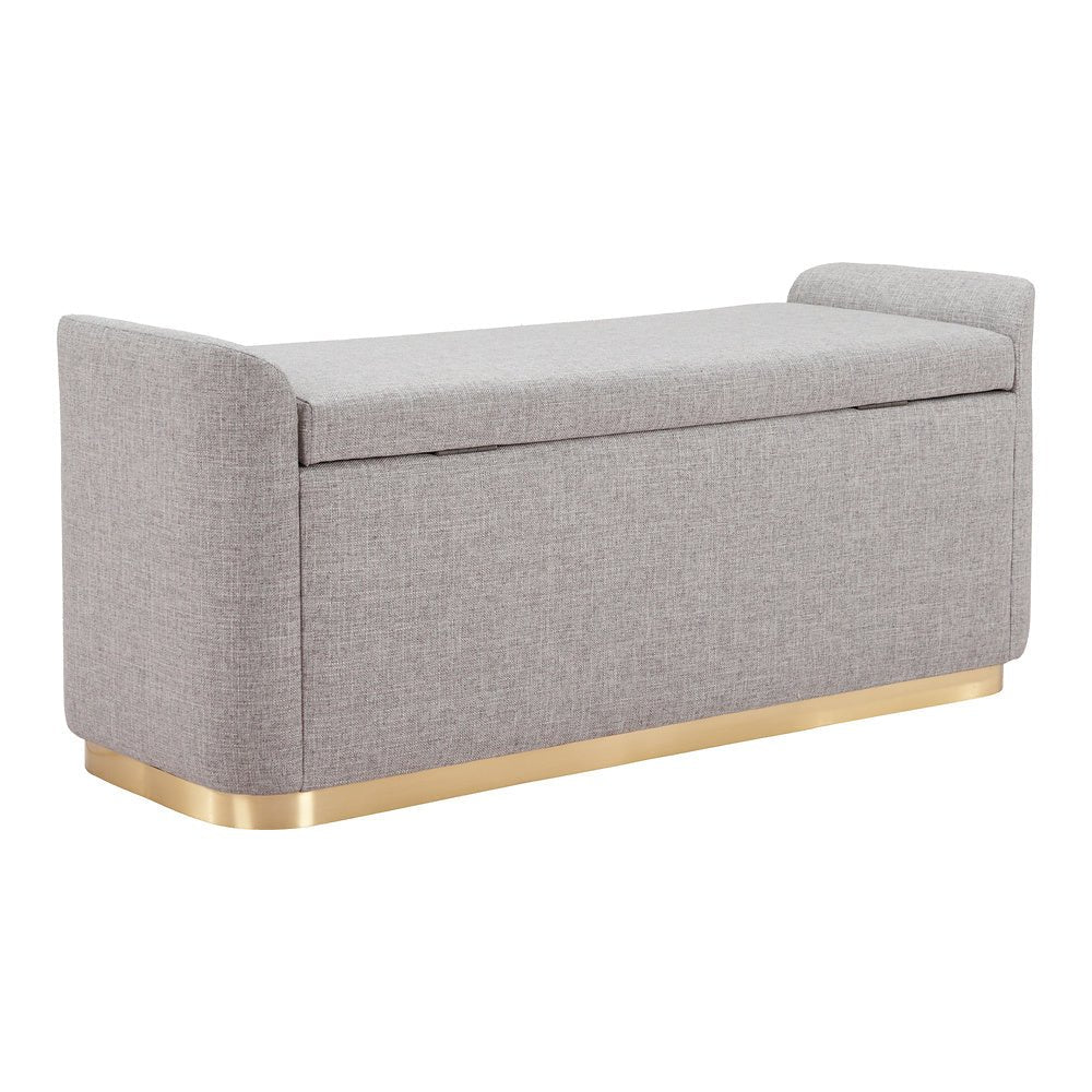 Banca para Área de Descanso 2 Plazas - ZUO DOBO - Gris - Asiento y Respaldo Tapizados - 109995 - Zuo - NOGAL BEAT - Banca