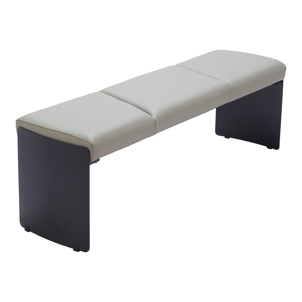 Banca para Comedor de Empresa 2 Plazas - ZUO MUR - Varios Colores - Asiento y Respaldo Tapizados en Piel Sintética - 110335 - Zuo - NOGAL BEAT - Banca