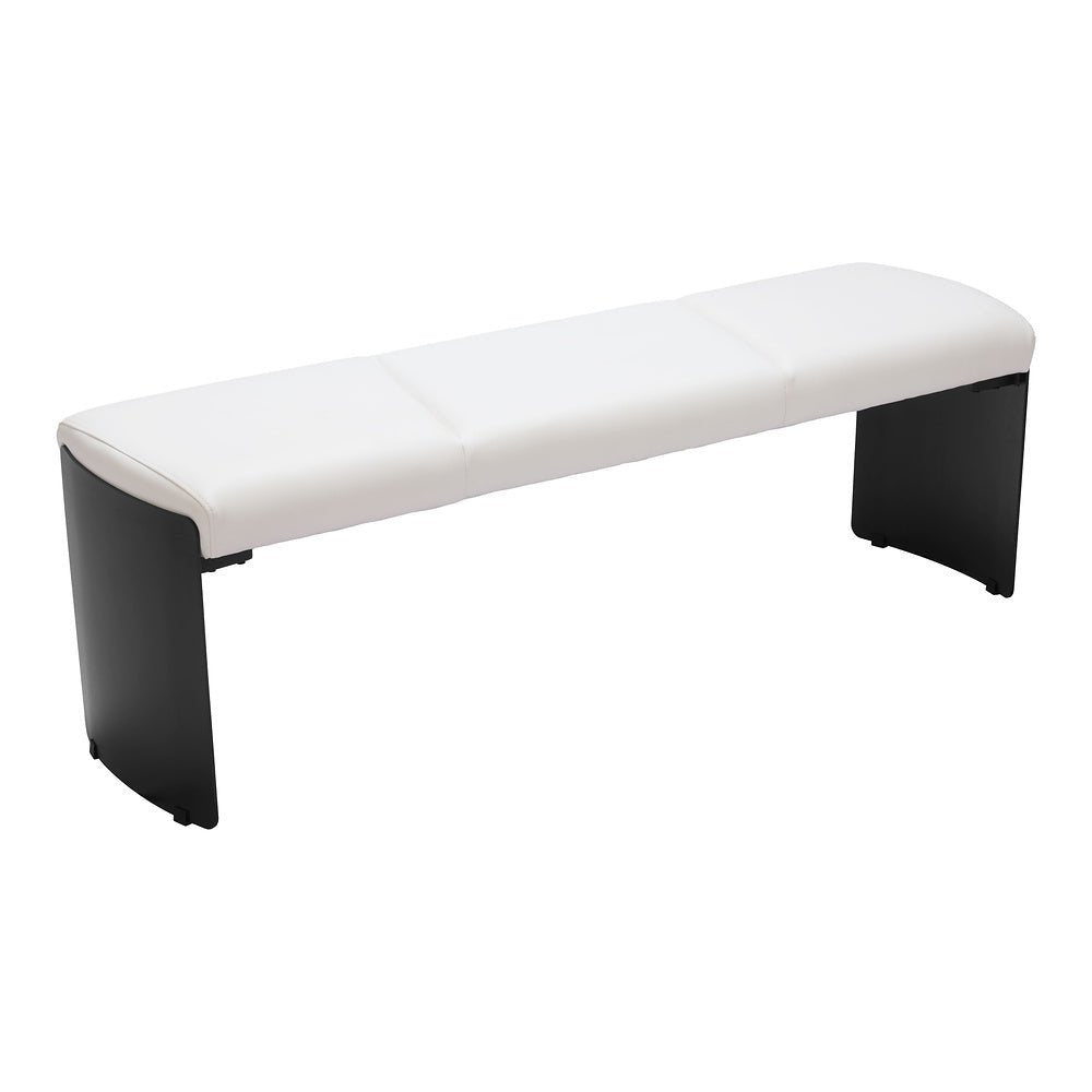 Banca para Comedor de Empresa 2 Plazas - ZUO MUR - Varios Colores - Asiento y Respaldo Tapizados en Piel Sintética - 110334 - Zuo - NOGAL BEAT - Banca