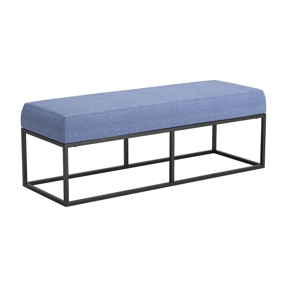 Banca para Comedor de Empresa 2 Plazas - ZUO ZOWIE - Azul - Asiento y Respaldo Tapizados - 111251 - Zuo - NOGAL BEAT - Banca