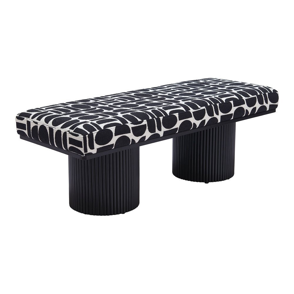 Banca para Sala de Espera 2 Plazas - ZUO BOTOIA - Varios Colores - Asiento y Respaldo Tapizados en Tejido Texturizado - 110183 - Zuo - NOGAL BEAT - Banca