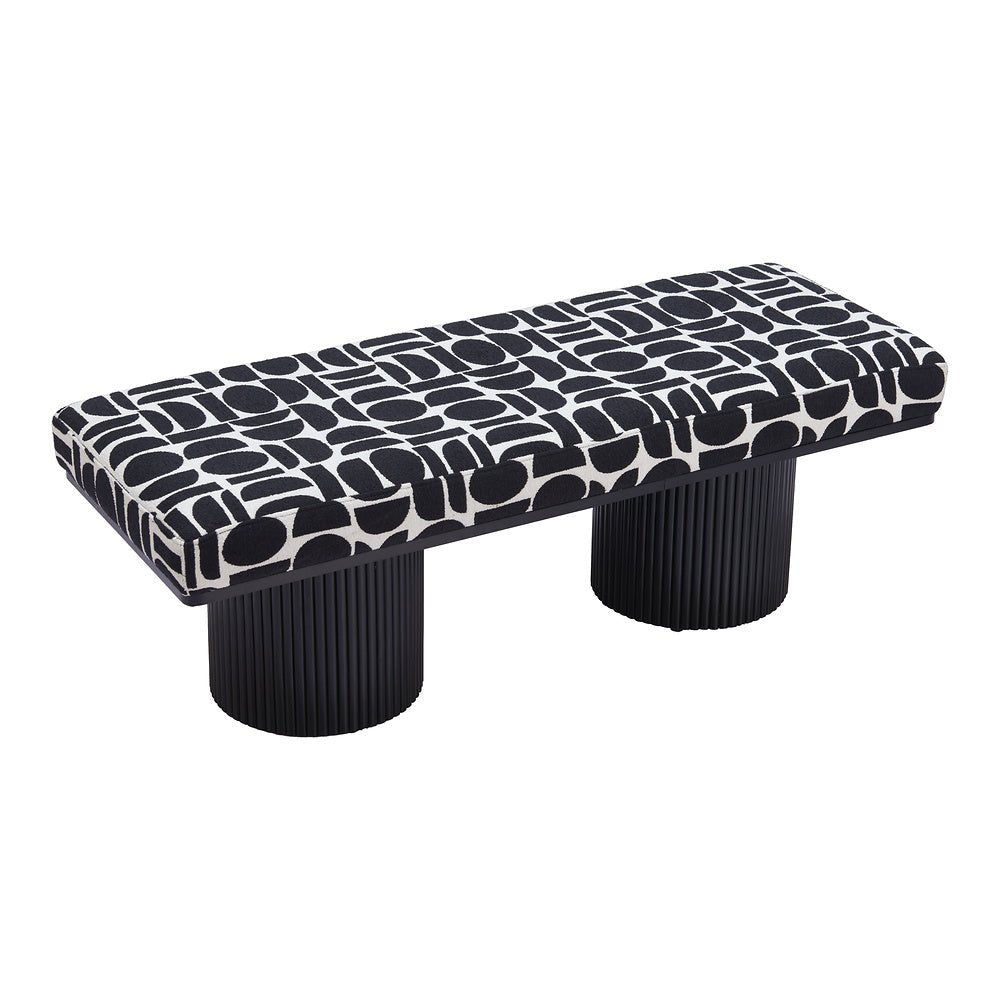 Banca para Sala de Espera 2 Plazas - ZUO BOTOIA - Varios Colores - Asiento y Respaldo Tapizados en Tejido Texturizado - 110183 - Zuo - NOGAL BEAT - Banca
