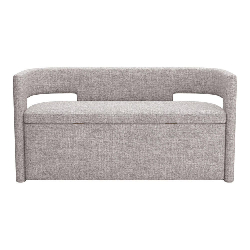 Banca para Sala de Espera 2 Plazas - ZUO PAPUA - Gris - Asiento y Estructura en Tela de Alto Desempeño 100% Poliéster - 109994 - Zuo - NOGAL BEAT - Banca