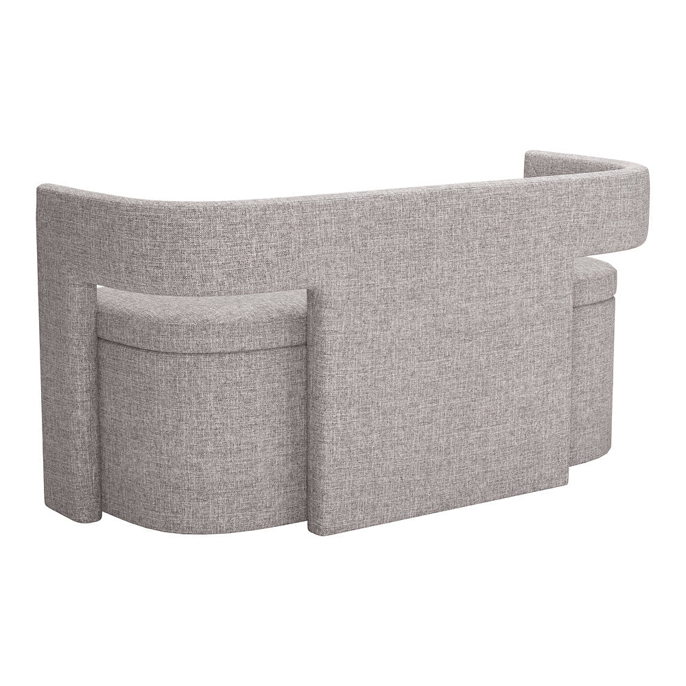 Banca para Sala de Espera 2 Plazas - ZUO PAPUA - Gris - Asiento y Estructura en Tela de Alto Desempeño 100% Poliéster - 109994 - Zuo - NOGAL BEAT - Banca