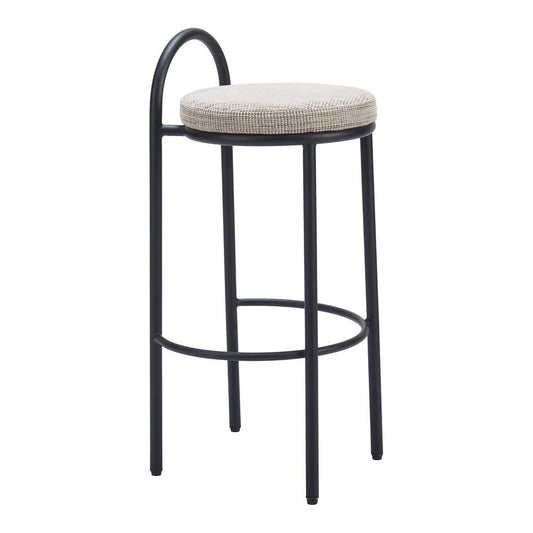 Banco Alto para Bar y Barra - ZUO SISAL - Beige Tweed - Asiento y Respaldo Tapizados - 110097 - Zuo - NOGAL BEAT - Banco Comercial