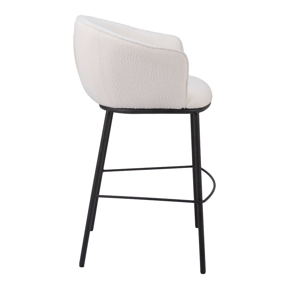 Banco Alto para Barra de Hotel - ZUO ESSEN - Varios Colores - Asiento y Respaldo Tapizados en Tejido Texturizado - 109808 - Zuo - NOGAL BEAT - Banco Comercial