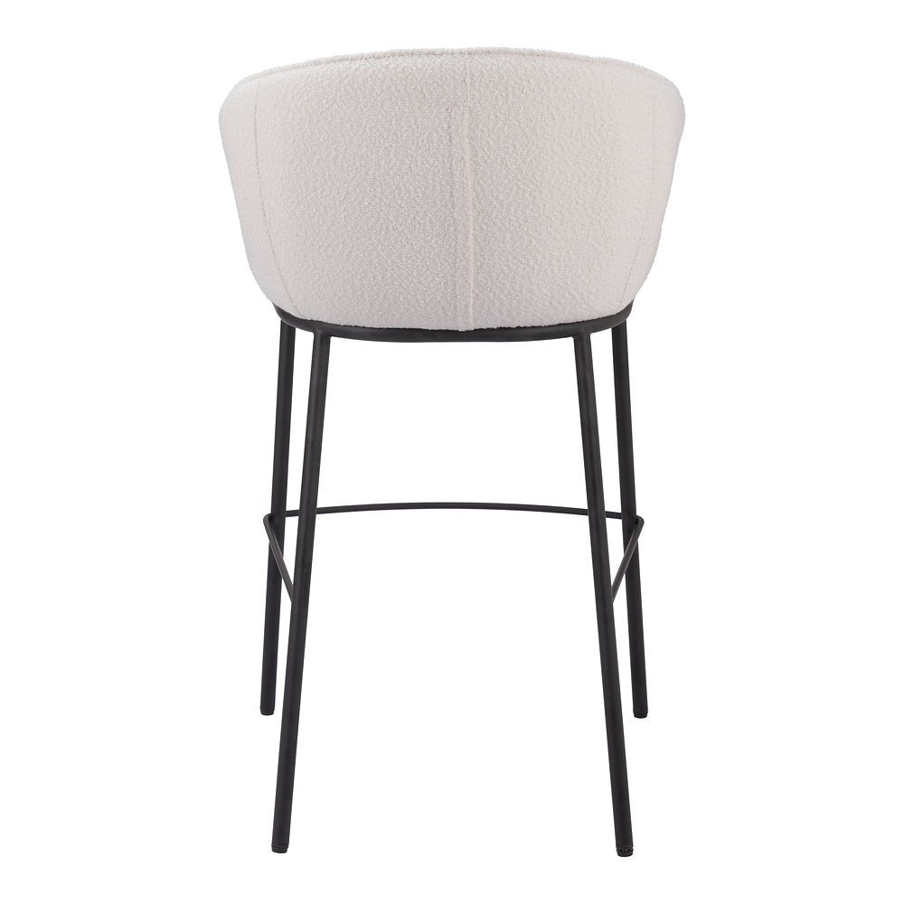 Banco Alto para Barra de Hotel - ZUO ESSEN - Varios Colores - Asiento y Respaldo Tapizados en Tejido Texturizado - 109808 - Zuo - NOGAL BEAT - Banco Comercial