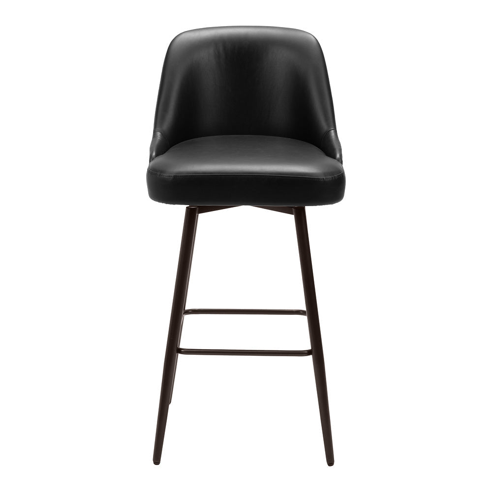 Banco Alto para Bistró - ZUO KEPPEL - Varios Colores - Asiento y Respaldo Tapizados en Piel Sintética - 109975 - Zuo - NOGAL BEAT - Banco Comercial