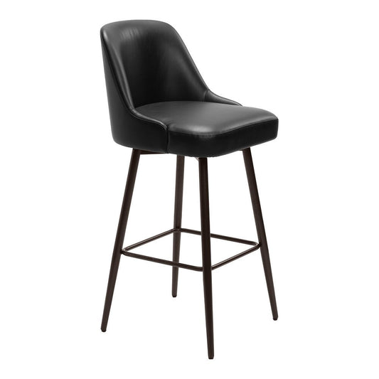 Banco Alto para Bistró - ZUO KEPPEL - Varios Colores - Asiento y Respaldo Tapizados en Piel Sintética - 109975 - Zuo - NOGAL BEAT - Banco Comercial