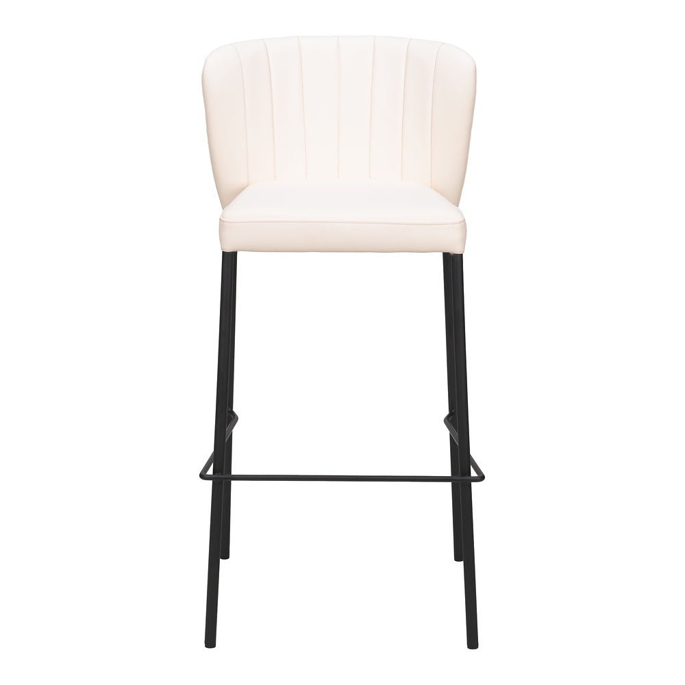 Banco Alto para Bistró - ZUO LINZ - Varios Colores - Asiento y Respaldo Tapizados en Piel Sintética - 109782 - Zuo - NOGAL BEAT - Banco Comercial