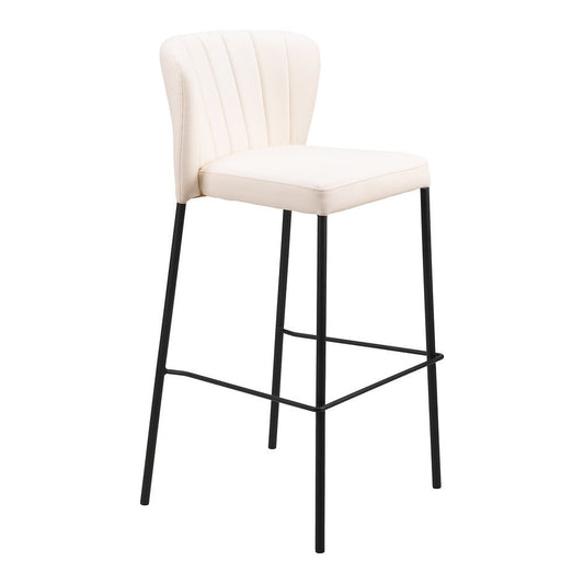 Banco Alto para Bistró - ZUO LINZ - Varios Colores - Asiento y Respaldo Tapizados en Piel Sintética - 109782 - Zuo - NOGAL BEAT - Banco Comercial