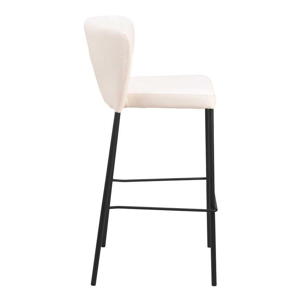 Banco Alto para Bistró - ZUO LINZ - Varios Colores - Asiento y Respaldo Tapizados en Piel Sintética - 109782 - Zuo - NOGAL BEAT - Banco Comercial