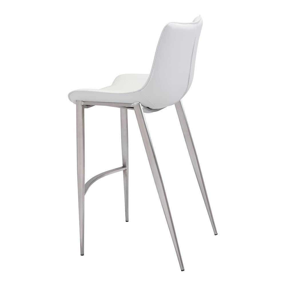 Banco Alto para Bistró - ZUO MAGNUS 53x55 101275 - Varios Colores - Asiento y Respaldo Tapizados en Piel Sintética - 101275 - Zuo - NOGAL BEAT - Banco Comercial
