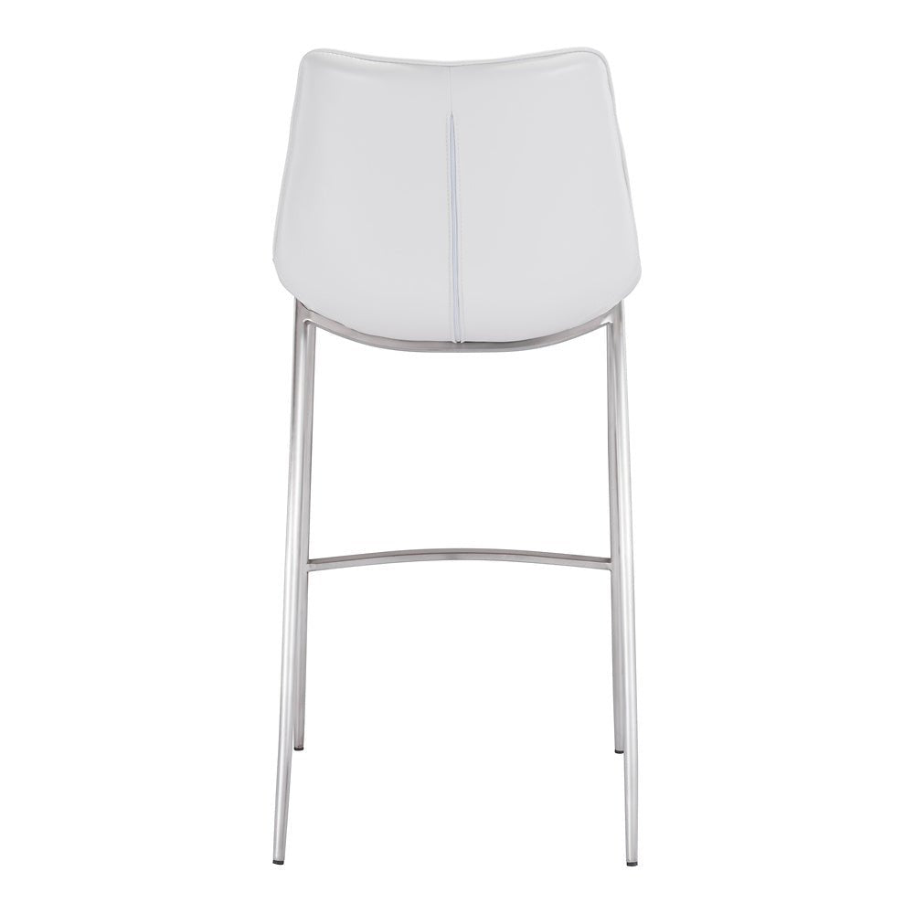 Banco Alto para Bistró - ZUO MAGNUS 53x55 101275 - Varios Colores - Asiento y Respaldo Tapizados en Piel Sintética - 101275 - Zuo - NOGAL BEAT - Banco Comercial