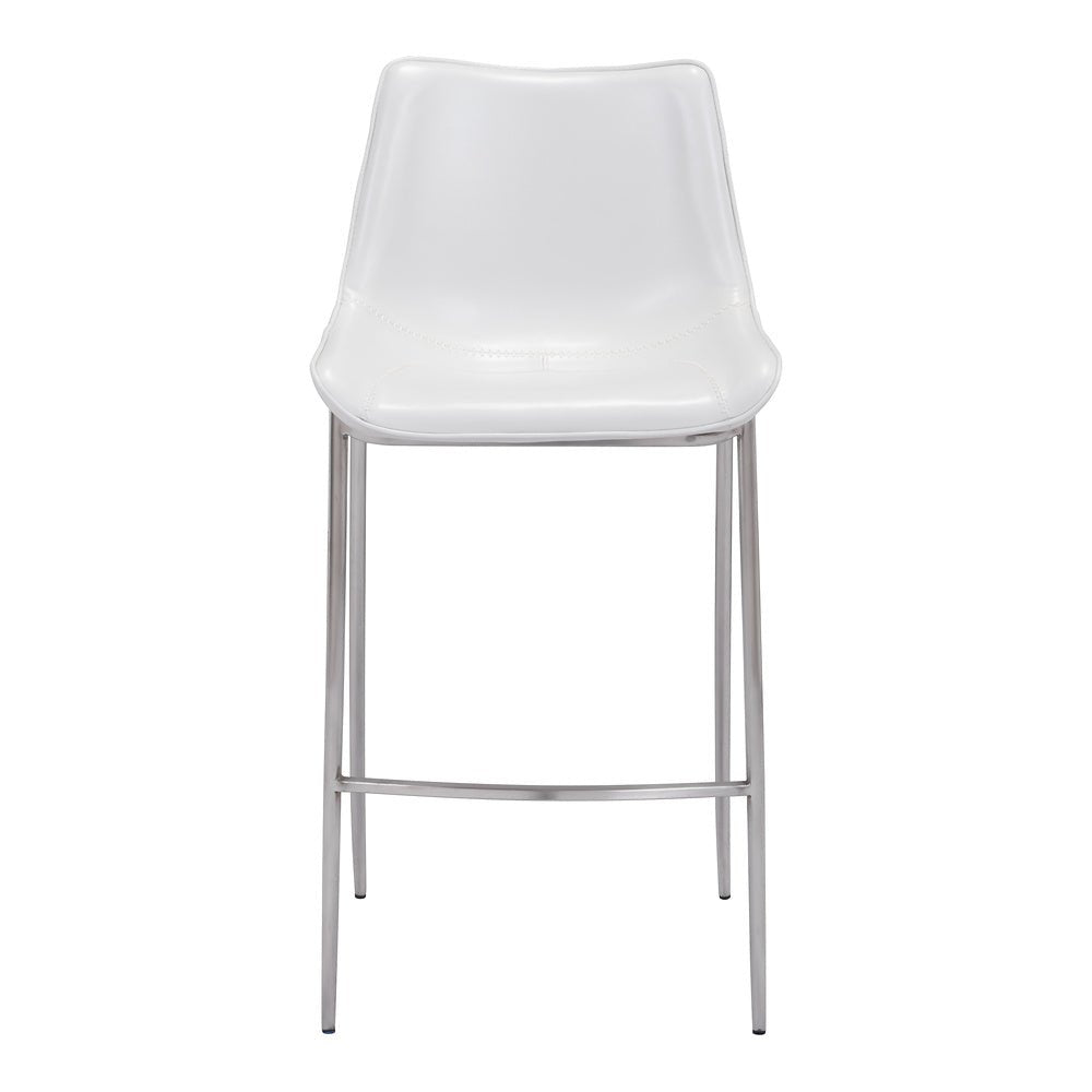Banco Alto para Bistró - ZUO MAGNUS 53x55 101275 - Varios Colores - Asiento y Respaldo Tapizados en Piel Sintética - 101275 - Zuo - NOGAL BEAT - Banco Comercial