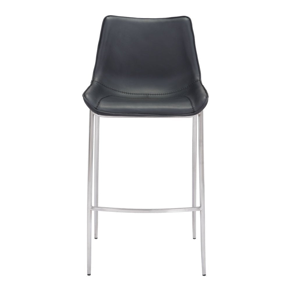 Banco Alto para Bistró - ZUO MAGNUS 53x55 101276 - Varios Colores - Asiento y Respaldo Tapizados en Piel Sintética - 101276 - Zuo - NOGAL BEAT - Banco Comercial