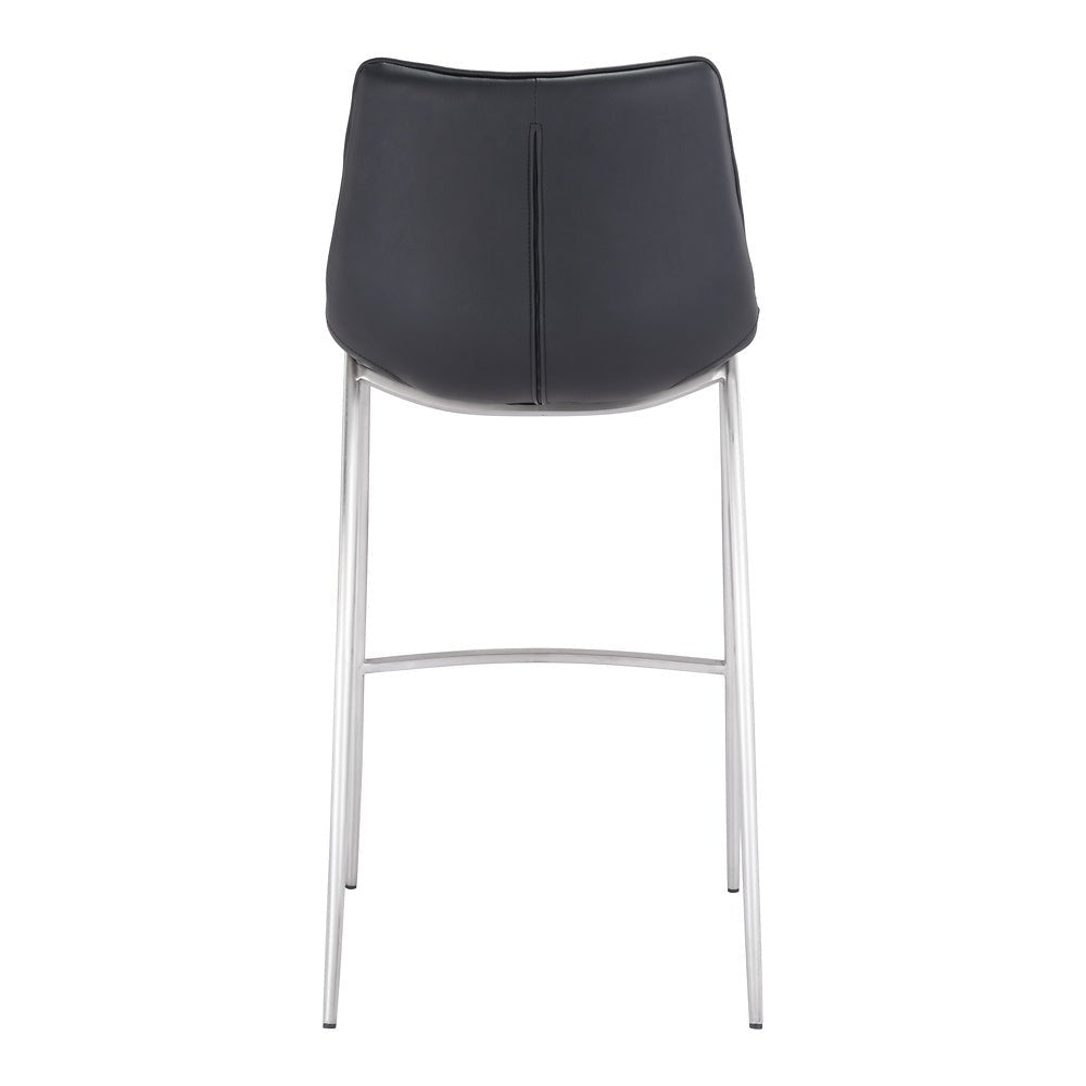 Banco Alto para Bistró - ZUO MAGNUS 53x55 101276 - Varios Colores - Asiento y Respaldo Tapizados en Piel Sintética - 101276 - Zuo - NOGAL BEAT - Banco Comercial