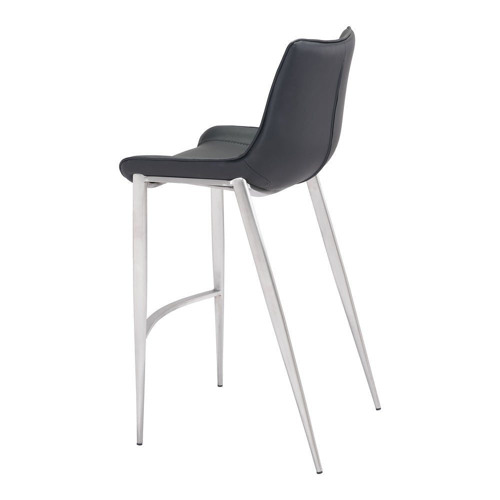 Banco Alto para Bistró - ZUO MAGNUS 53x55 101276 - Varios Colores - Asiento y Respaldo Tapizados en Piel Sintética - 101276 - Zuo - NOGAL BEAT - Banco Comercial
