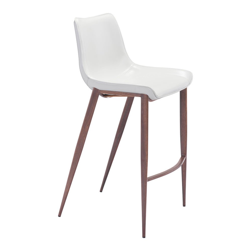 Banco Alto para Bistró - ZUO MAGNUS 53x55 101278 - Varios Colores - Asiento y Respaldo Tapizados en Piel Sintética - 101278 - Zuo - NOGAL BEAT - Banco Comercial