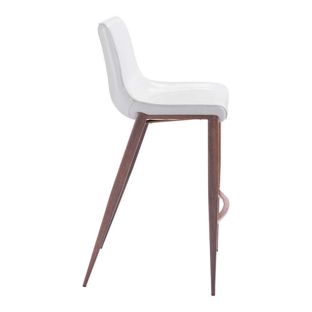 Banco Alto para Bistró - ZUO MAGNUS 53x55 101278 - Varios Colores - Asiento y Respaldo Tapizados en Piel Sintética - 101278 - Zuo - NOGAL BEAT - Banco Comercial