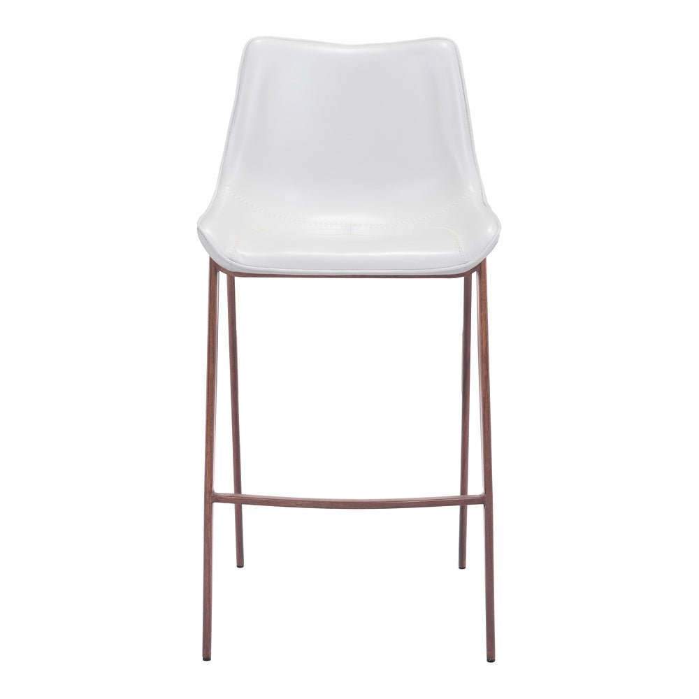Banco Alto para Bistró - ZUO MAGNUS 53x55 101278 - Varios Colores - Asiento y Respaldo Tapizados en Piel Sintética - 101278 - Zuo - NOGAL BEAT - Banco Comercial