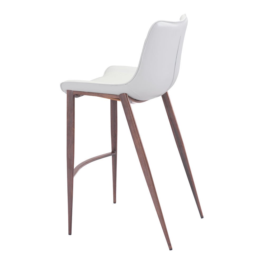 Banco Alto para Bistró - ZUO MAGNUS 53x55 101278 - Varios Colores - Asiento y Respaldo Tapizados en Piel Sintética - 101278 - Zuo - NOGAL BEAT - Banco Comercial