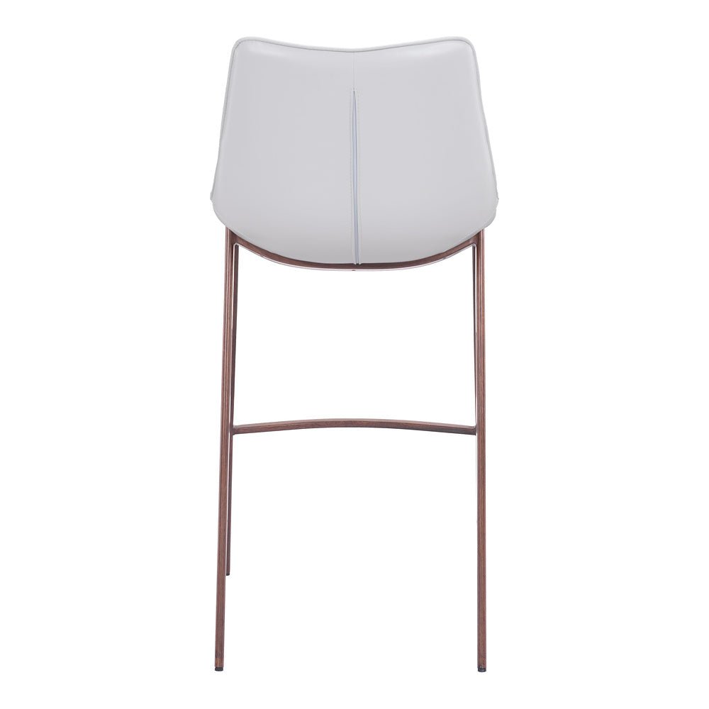 Banco Alto para Bistró - ZUO MAGNUS 53x55 101278 - Varios Colores - Asiento y Respaldo Tapizados en Piel Sintética - 101278 - Zuo - NOGAL BEAT - Banco Comercial