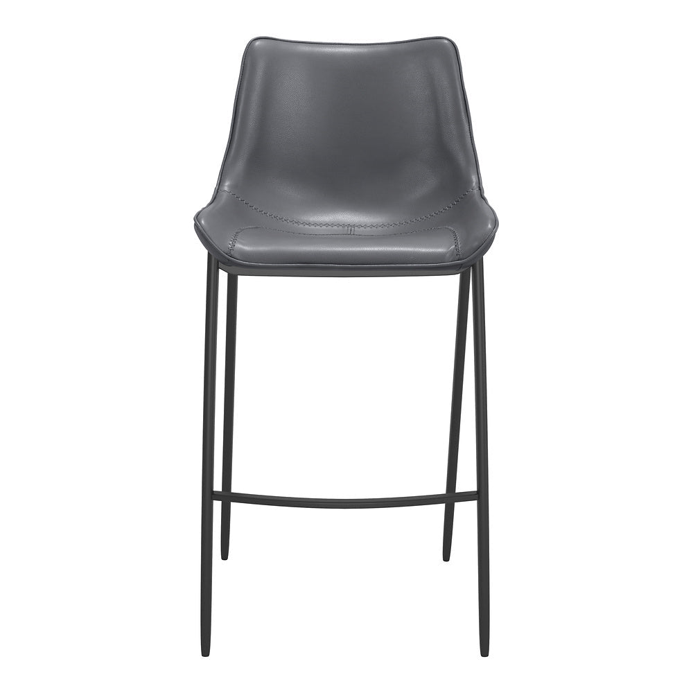 Banco Alto para Bistró - ZUO MAGNUS 53x55 109391 - Varios Colores - Asiento y Respaldo Tapizados en Piel Sintética - 109391 - Zuo - NOGAL BEAT - Banco Comercial