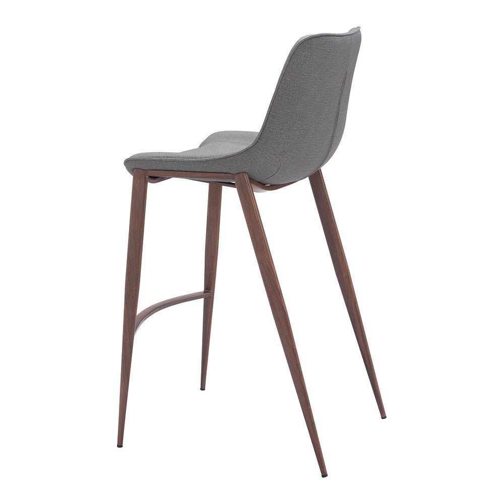 Banco Alto para Bistró - ZUO MAGNUS 53x55 109938 - Varios Colores - Asiento y Respaldo Tapizados en Piel Sintética - 109938 - Zuo - NOGAL BEAT - Banco Comercial