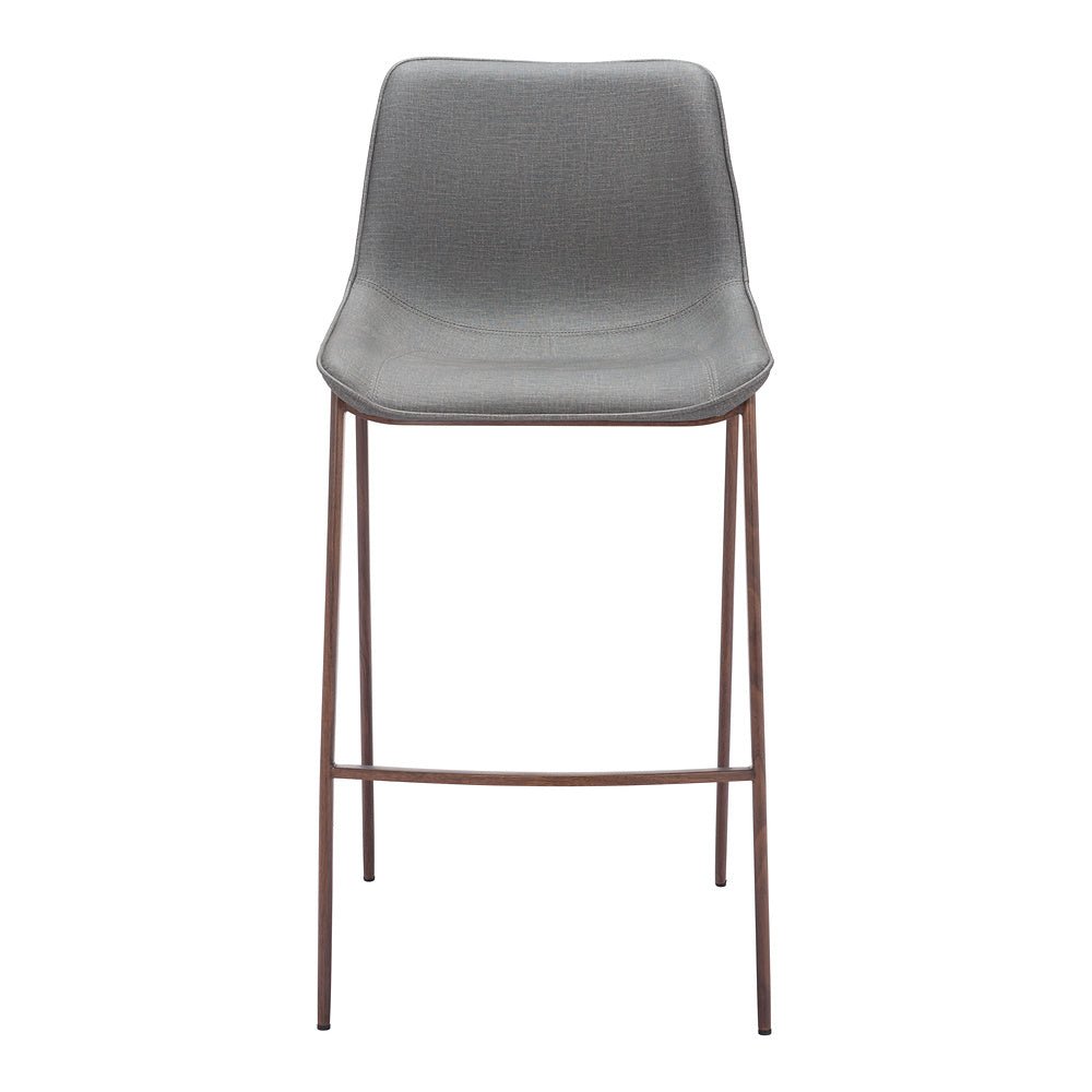 Banco Alto para Bistró - ZUO MAGNUS 53x55 109938 - Varios Colores - Asiento y Respaldo Tapizados en Piel Sintética - 109938 - Zuo - NOGAL BEAT - Banco Comercial