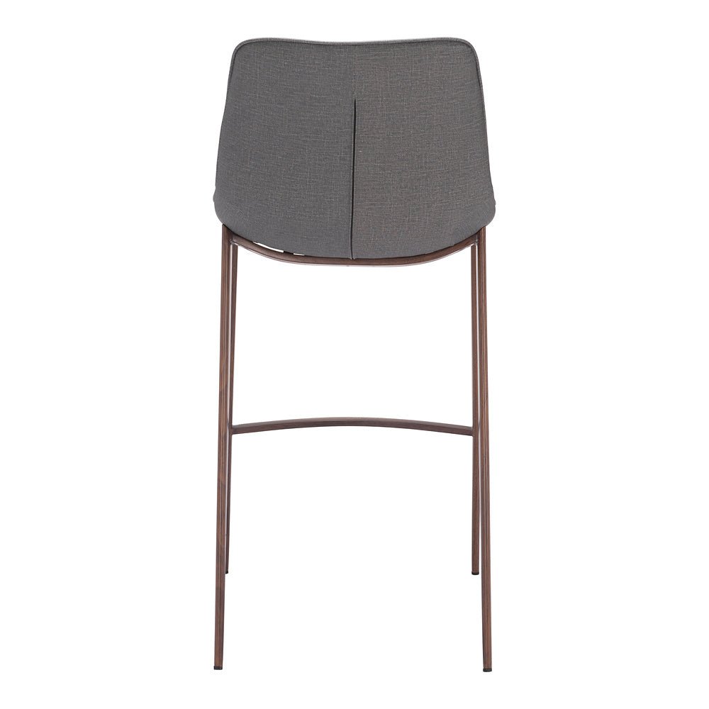 Banco Alto para Bistró - ZUO MAGNUS 53x55 109938 - Varios Colores - Asiento y Respaldo Tapizados en Piel Sintética - 109938 - Zuo - NOGAL BEAT - Banco Comercial