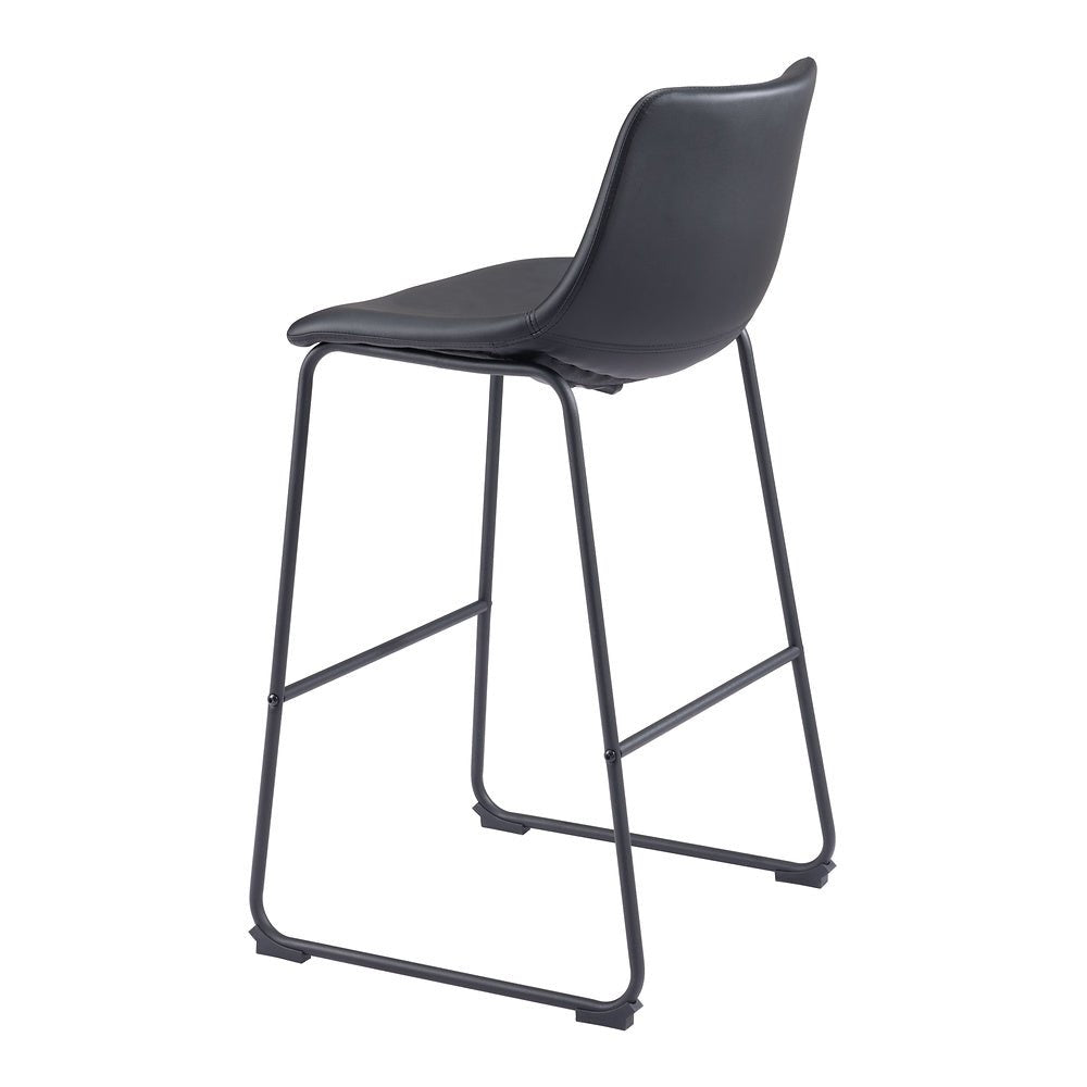 Banco Alto para Bistró - ZUO SMART - Varios Colores - Asiento y Respaldo Tapizados en Piel Sintética - 109650 - Zuo - NOGAL BEAT - Banco Comercial