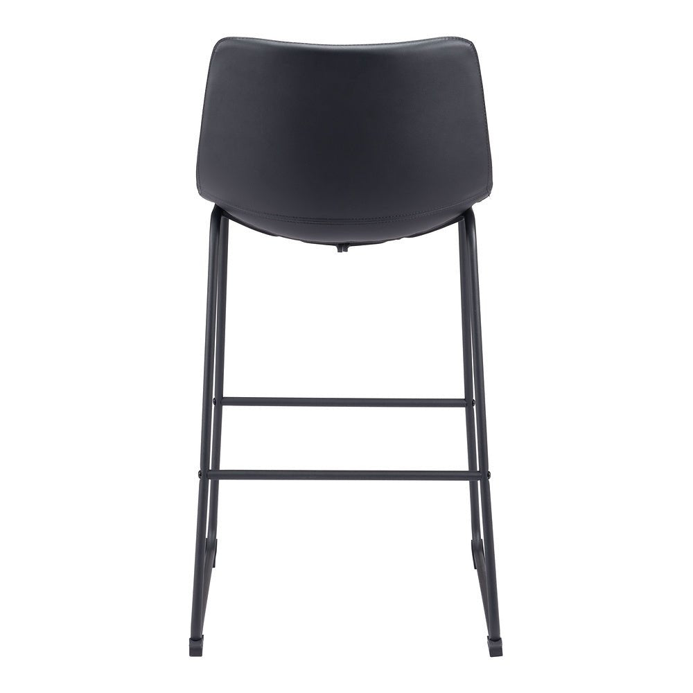 Banco Alto para Bistró - ZUO SMART - Varios Colores - Asiento y Respaldo Tapizados en Piel Sintética - 109650 - Zuo - NOGAL BEAT - Banco Comercial