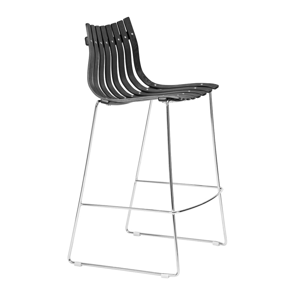 Banco Alto para Cafetería - ZUO BEAUFORT - Negro - Asiento y Estructura en Madera de Ingeniería - 111178 - Zuo - NOGAL BEAT - Banco Comercial