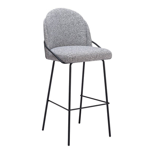 Banco Alto para Cantina - ZUO JAMBI - Varios Colores - Asiento y Respaldo Tapizados en Tela Tipo Borrego - 109968 - Zuo - NOGAL BEAT - Banco Comercial