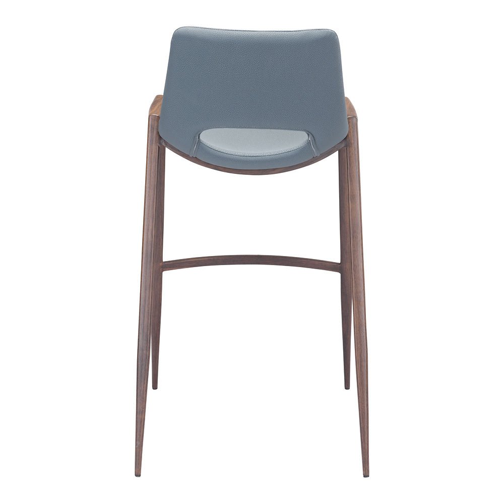 Banco Alto para Comedor de Empresa - ZUO DESI 53x55 101698 - Varios Colores - Asiento y Respaldo Tapizados en Piel Sintética - 101698 - Zuo - NOGAL BEAT - Banco Comercial