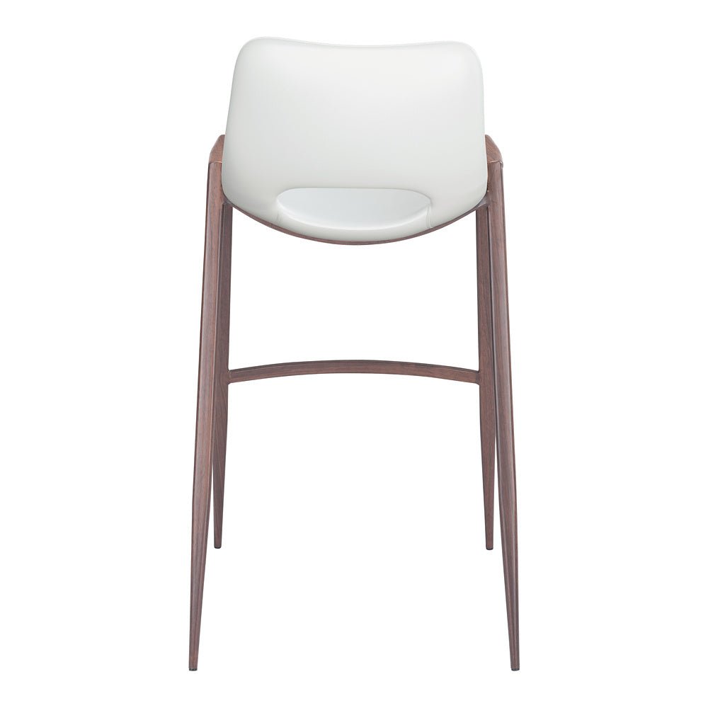 Banco Alto para Comedor de Empresa - ZUO DESI 53x55 109070 - Varios Colores - Asiento y Respaldo Tapizados en Piel Sintética - 109070 - Zuo - NOGAL BEAT - Banco Comercial