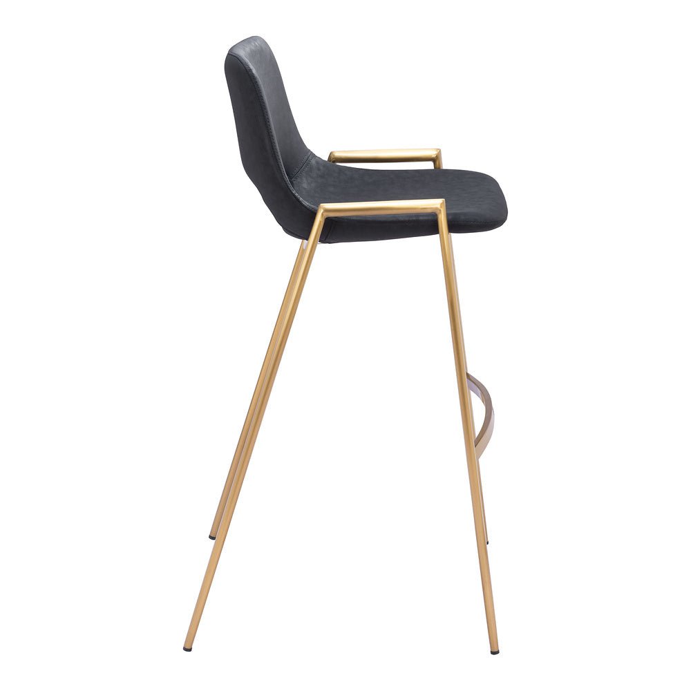 Banco Alto para Comedor de Empresa - ZUO DESI 53x55 109555 - Varios Colores - Asiento y Respaldo Tapizados en Piel Sintética - 109555 - Zuo - NOGAL BEAT - Banco Comercial