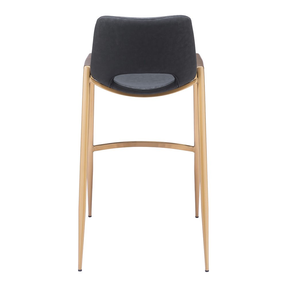 Banco Alto para Comedor de Empresa - ZUO DESI 53x55 109555 - Varios Colores - Asiento y Respaldo Tapizados en Piel Sintética - 109555 - Zuo - NOGAL BEAT - Banco Comercial