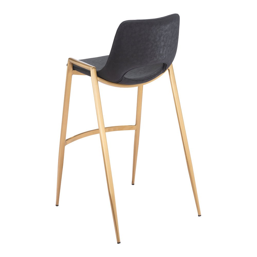 Banco Alto para Comedor de Empresa - ZUO DESI 53x55 109555 - Varios Colores - Asiento y Respaldo Tapizados en Piel Sintética - 109555 - Zuo - NOGAL BEAT - Banco Comercial