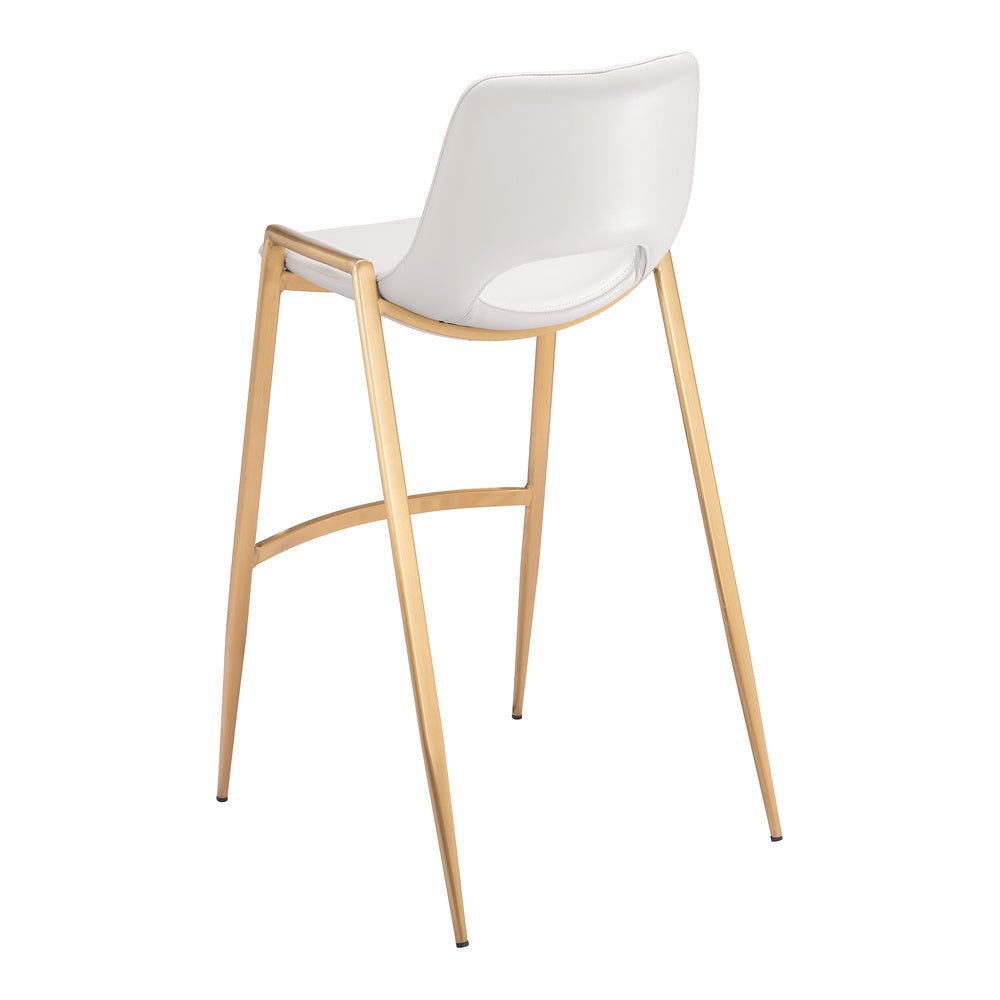 Banco Alto para Comedor de Empresa - ZUO DESI 53x55 109556 - Varios Colores - Asiento y Respaldo Tapizados en Piel Sintética - 109556 - Zuo - NOGAL BEAT - Banco Comercial