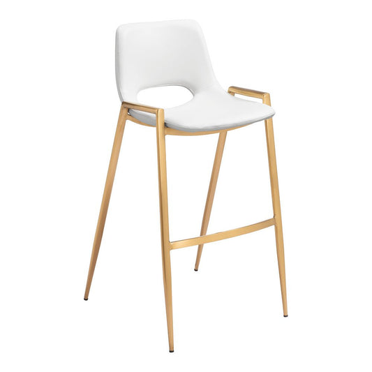 Banco Alto para Comedor de Empresa - ZUO DESI 53x55 109556 - Varios Colores - Asiento y Respaldo Tapizados en Piel Sintética - 109556 - Zuo - NOGAL BEAT - Banco Comercial
